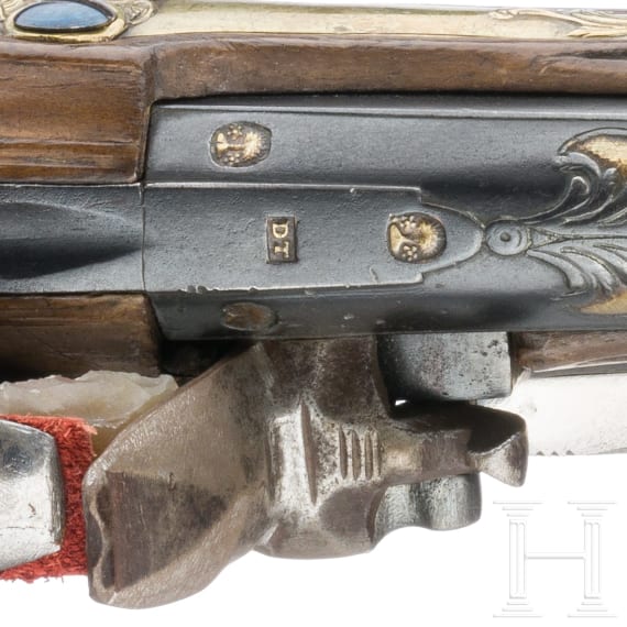 A flintlock pistol by Daniel Thiermay in Paris, circa 1740