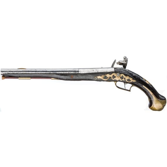 A long Flemish flintlock pistol, circa 1740