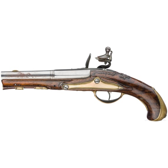 A flintlock pistol by Corbeau in Maastricht, circa 1750