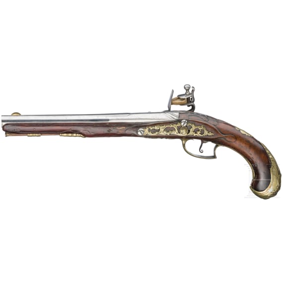 A French flintlock pistol, circa 1760