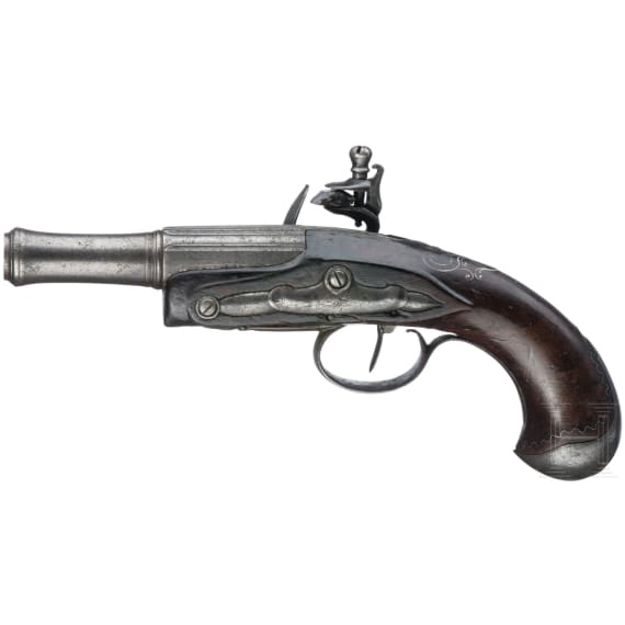 A French flintlock muff pistol circa 1780