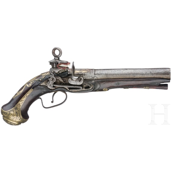 A Miquelet flintlock pistol, Spain circa 1780