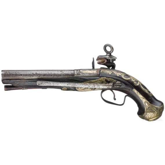 A Miquelet flintlock pistol, Spain circa 1780