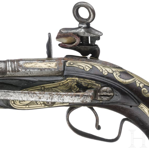 A Miquelet flintlock pistol, Spain circa 1780