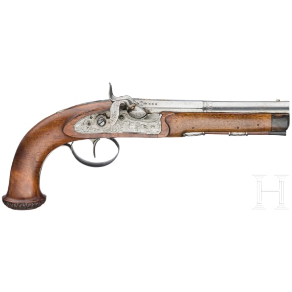 A percussion pistol by Strixner in Vienna, circa 1800