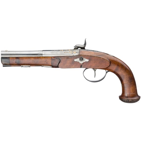 A percussion pistol by Strixner in Vienna, circa 1800