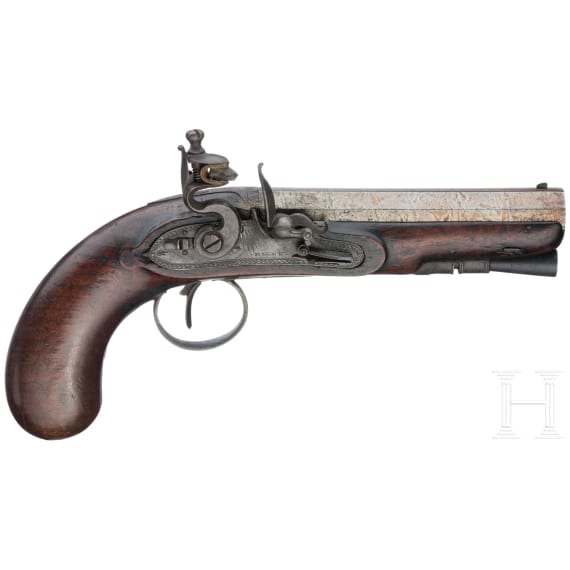 A traveler's flintlock pistol by Rigby in Dublin, circa 1800