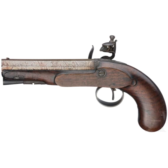 A traveler's flintlock pistol by Rigby in Dublin, circa 1800