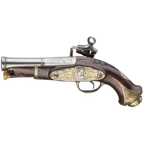 A Spanish miquelet flintlock pistol, circa 1800
