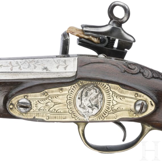 A Spanish miquelet flintlock pistol, circa 1800
