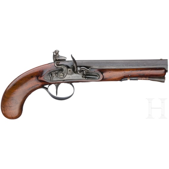 A flintlock pistol by E. Baker in London, circa 1810