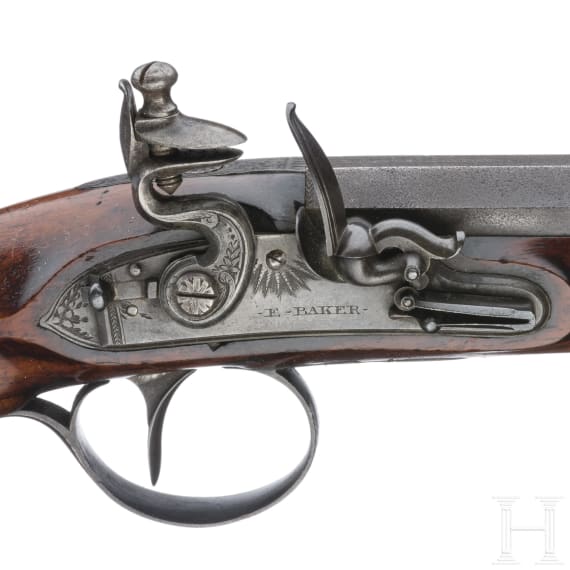 A flintlock pistol by E. Baker in London, circa 1810