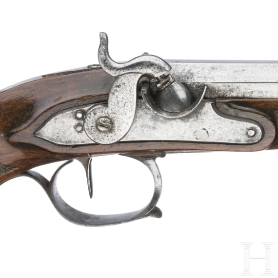 A French percussion pistol, circa 1820