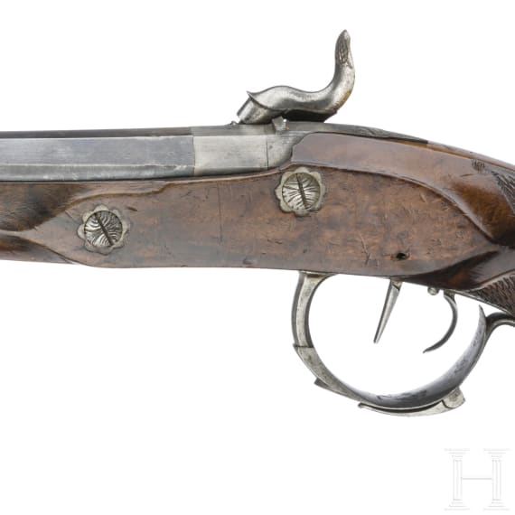 A pair of German percussion pistols, circa 1840