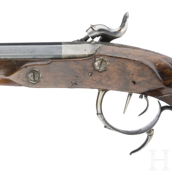 A pair of German percussion pistols, circa 1840