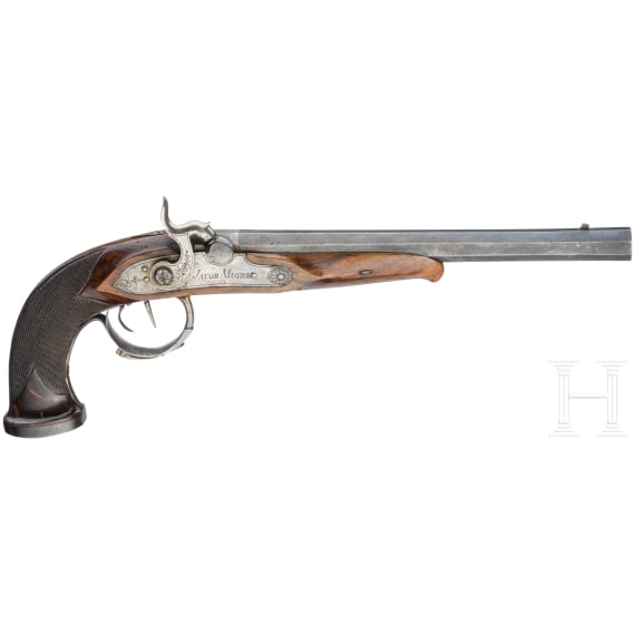 A pair of German percussion pistols, circa 1840