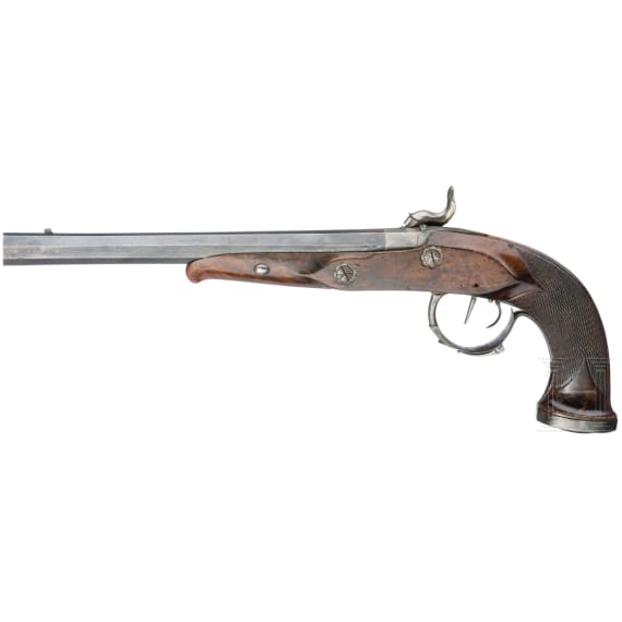 A pair of German percussion pistols, circa 1840