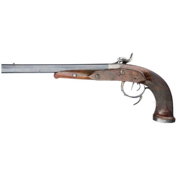 A pair of German percussion pistols, circa 1840