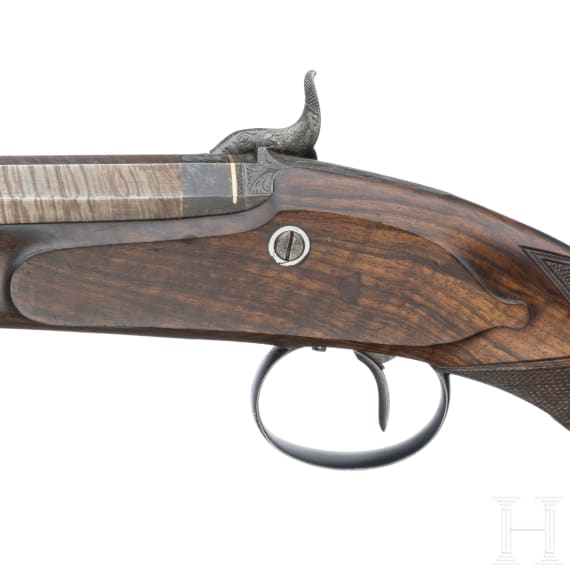 A pair of percussion pistols by Wheeler & Son in Birmingham, circa 1840