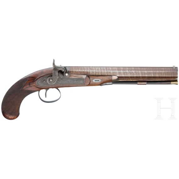 A pair of percussion pistols by Wheeler & Son in Birmingham, circa 1840