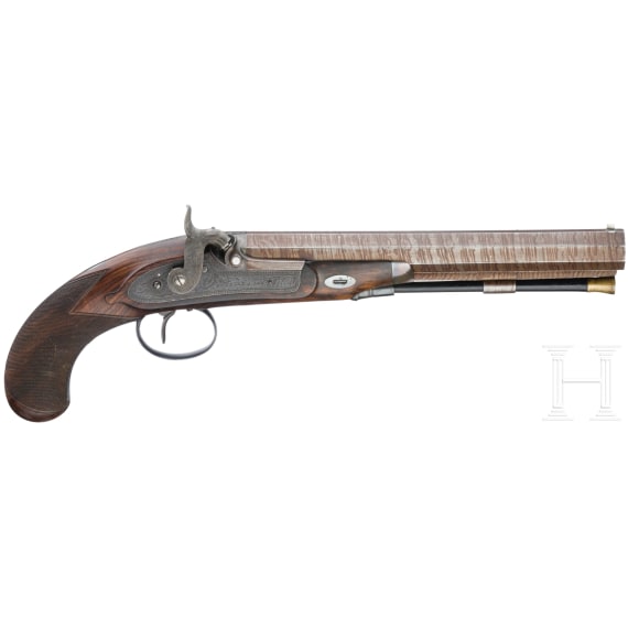 A pair of percussion pistols by Wheeler & Son in Birmingham, circa 1840