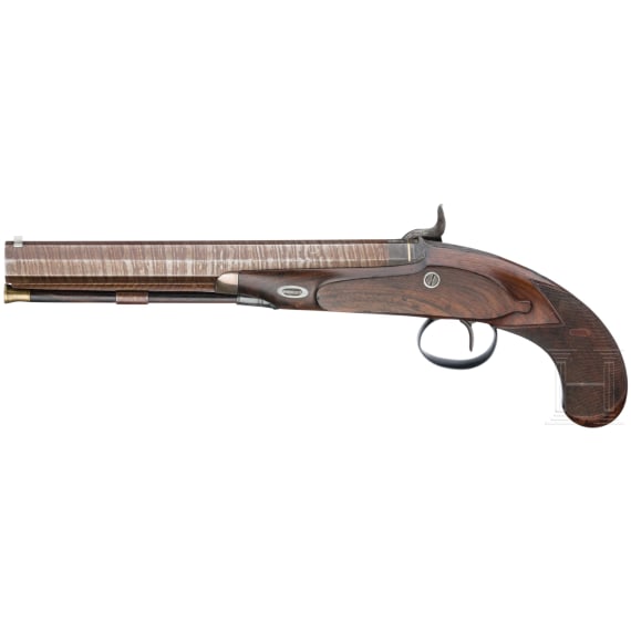 A pair of percussion pistols by Wheeler & Son in Birmingham, circa 1840