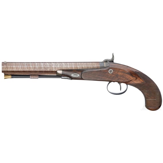 A pair of percussion pistols by Wheeler & Son in Birmingham, circa 1840