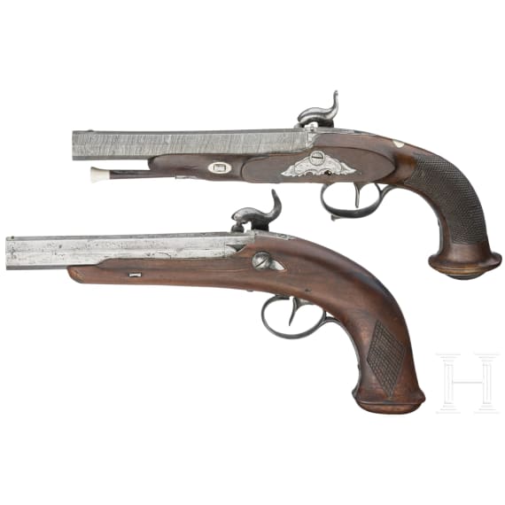 Two French or Belgian officer's pistols, circa 1840