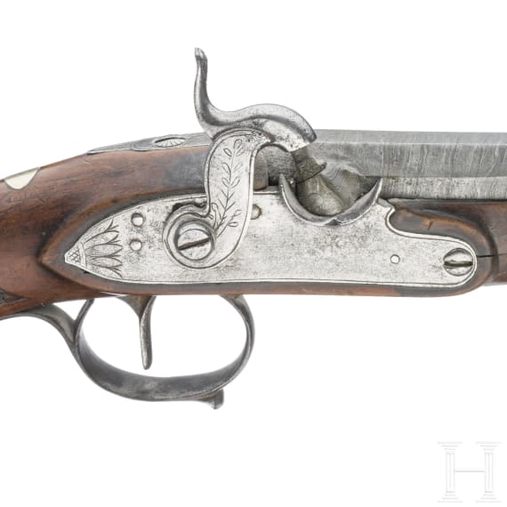 Two French or Belgian officer's pistols, circa 1840