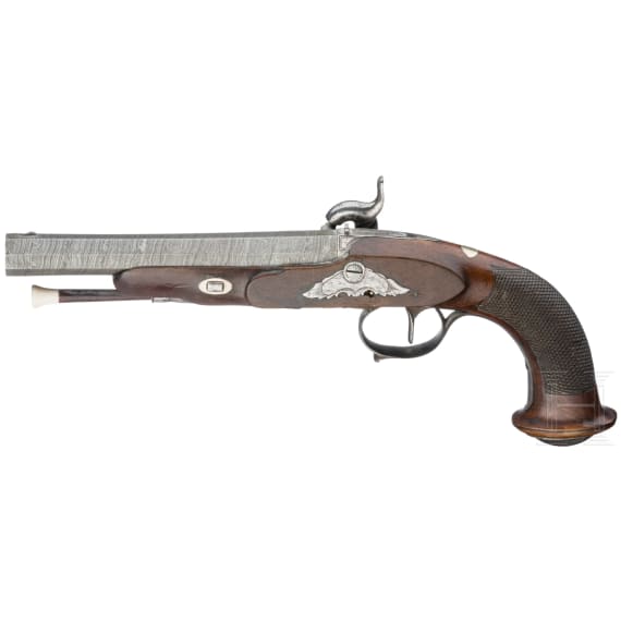 Two French or Belgian officer's pistols, circa 1840