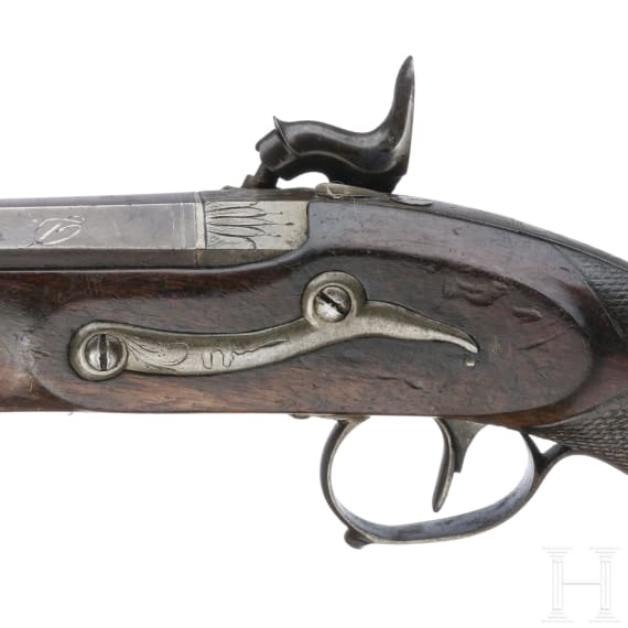 A percussion pistol, Eibar made 1848