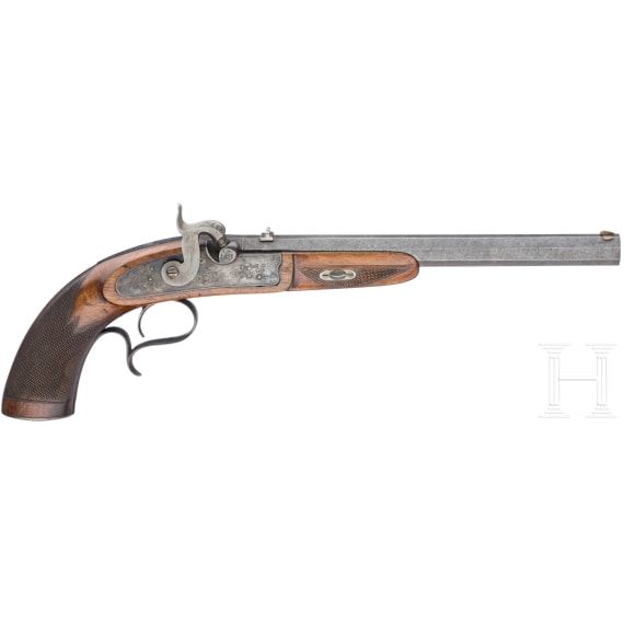 A German percussion pistol, circa 1850
