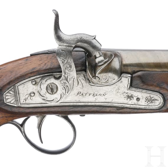 An English percussion pistol by Pattison, circa 1850