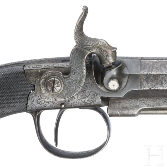 A percussion pistol, J. Blissett London circa 1850