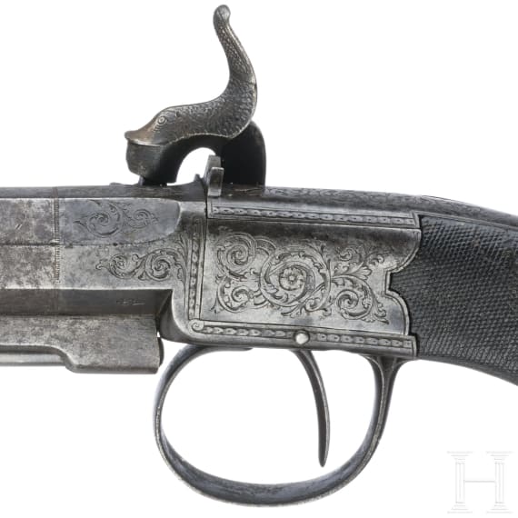 A percussion pistol, J. Blissett London circa 1850