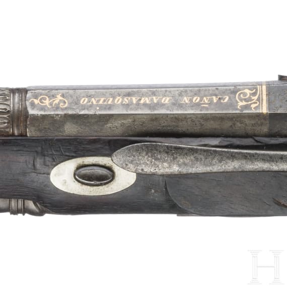 A percussions pistol, Eibar made 1856