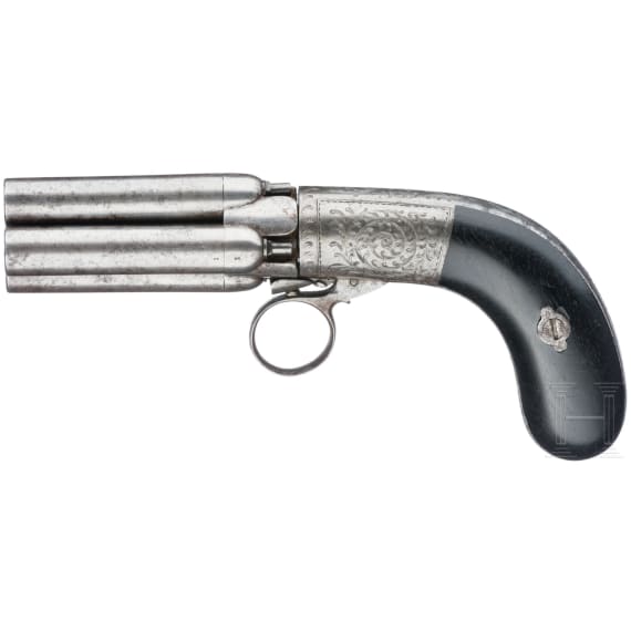 Percussion Pepperbox Revolver, Mariette system, ca. 1840
