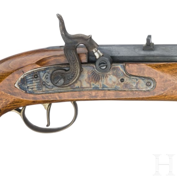 Two percussion pistols, Spanish replicas in cal. .45