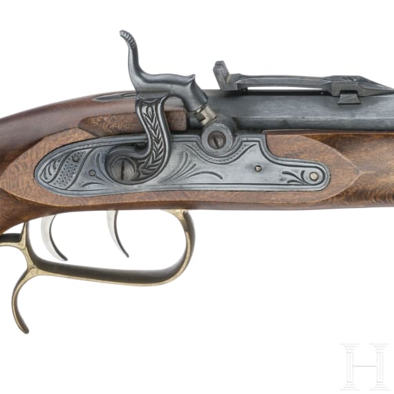 Two percussion pistols, Spanish replicas in cal. .45