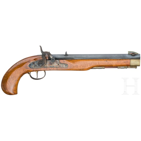 Two percussion pistols, Spanish replicas in cal. .45