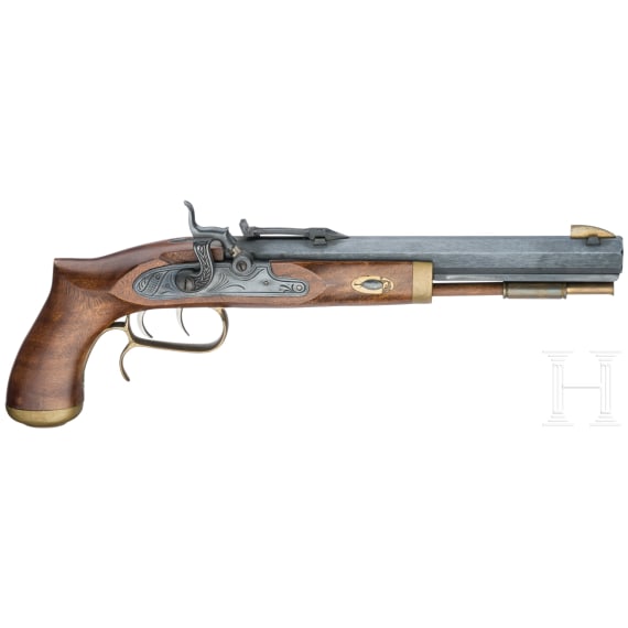 Two percussion pistols, Spanish replicas in cal. .45