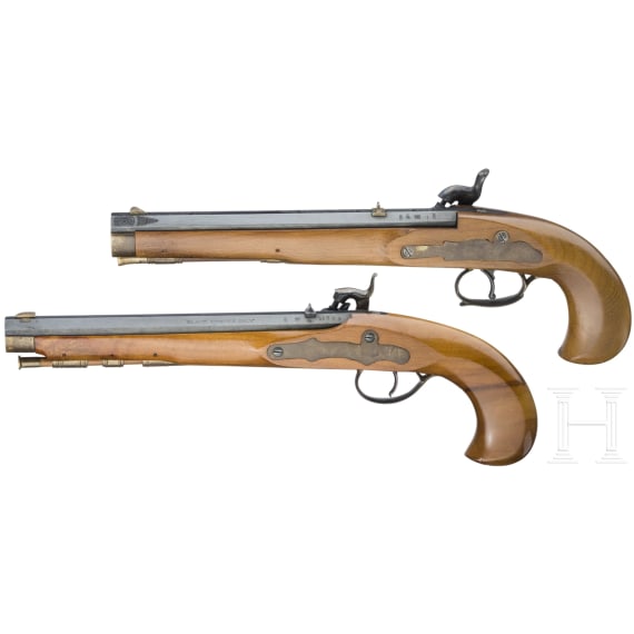 Two percussion pistols, Italian relicas