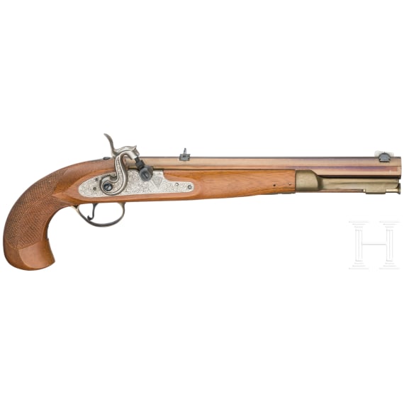 Two percussion pistols, Italian replicas in cal. .44