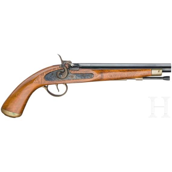 Two percussion pistols, Spanish replicas in cal. .45