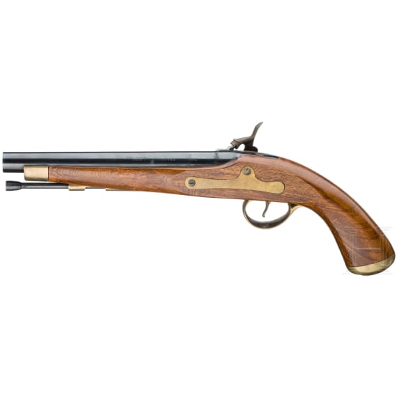 Two percussion pistols, Spanish replicas in cal. .45