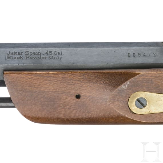 Two percussion pistols, Spanish replicas in cal. .45