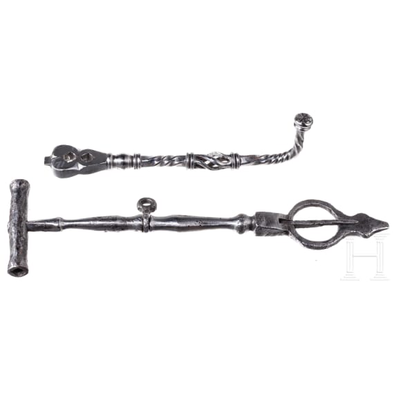 Two German wheellock spanners, 16th/17th century
