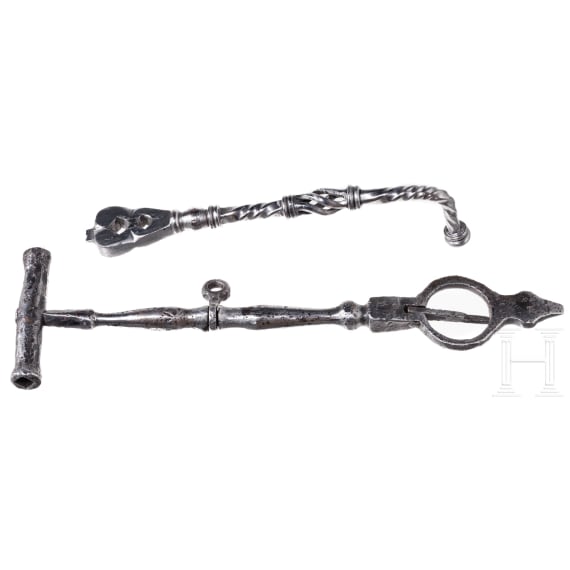 Two German wheellock spanners, 16th/17th century