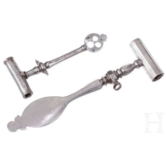 Two German wheellock spanners, 17th/18th century
