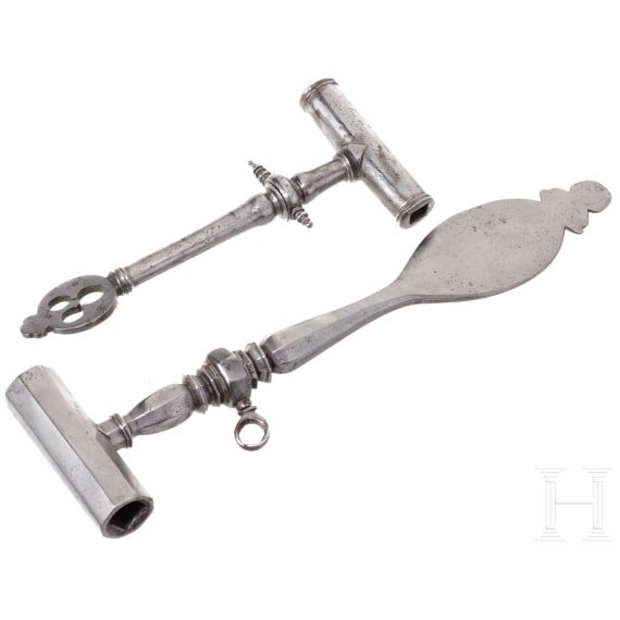 Two German wheellock spanners, 17th/18th century
